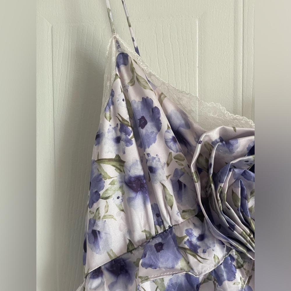 Floral Satin 3D Rosette Maxi Dress M Storia - Picture 6 of 17